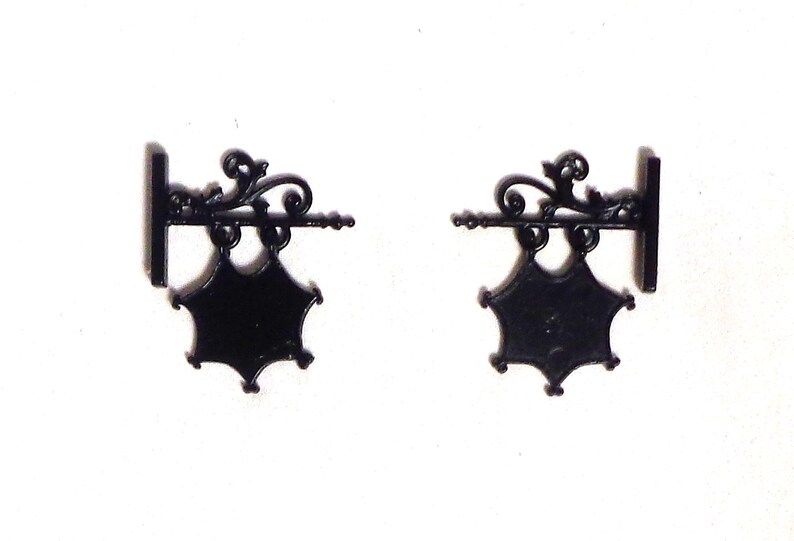 pair-of-diecast-metal-hanging-building