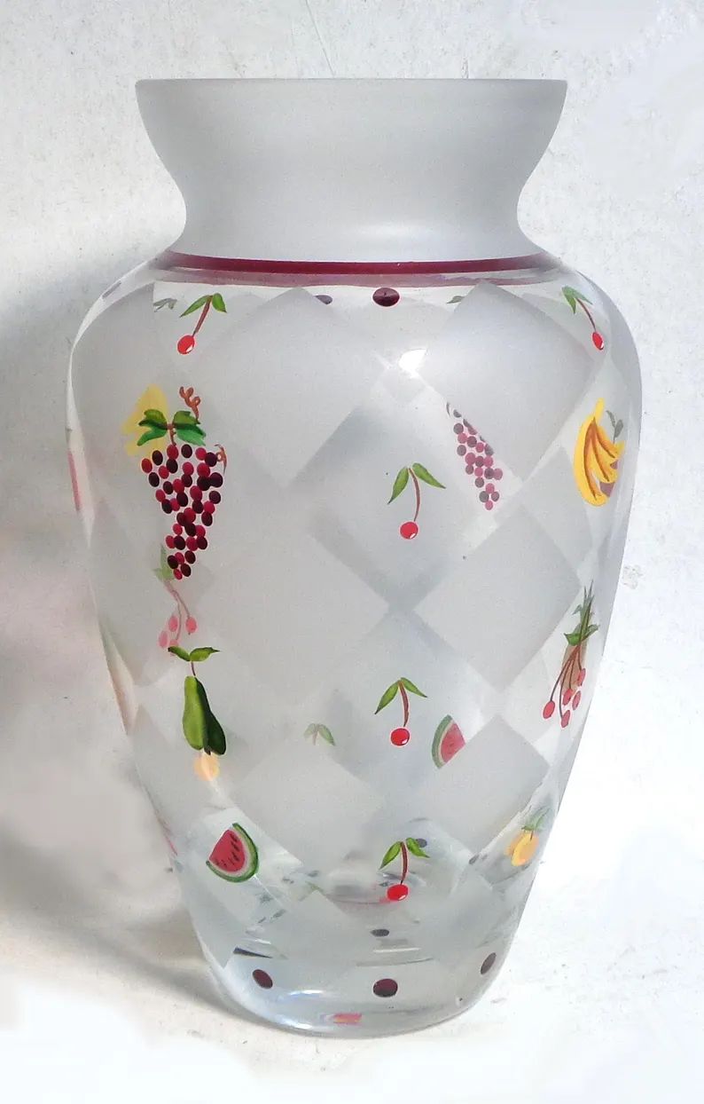 lenox-hand-painted-glass-fruit-vase-85