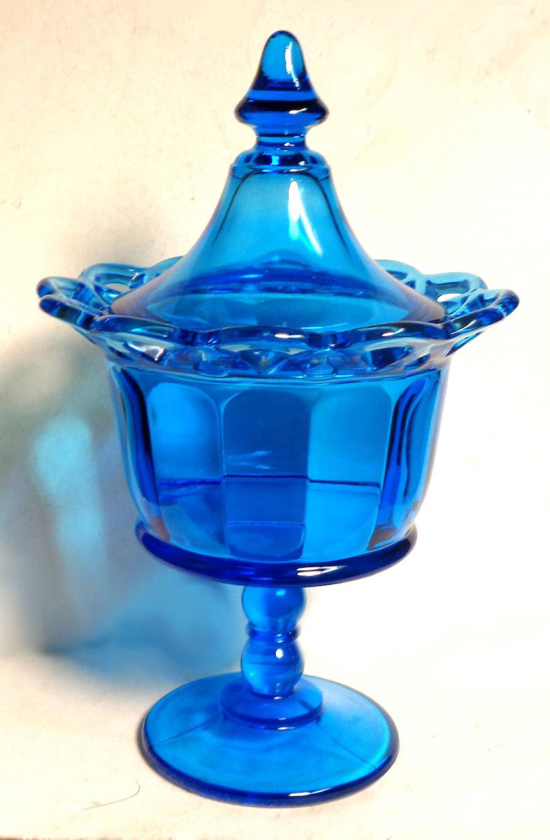 vintage-blue-glass-footed-candy-dish
