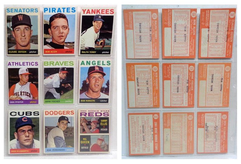 1964-topps-baseball-cards-lot-of-9-set