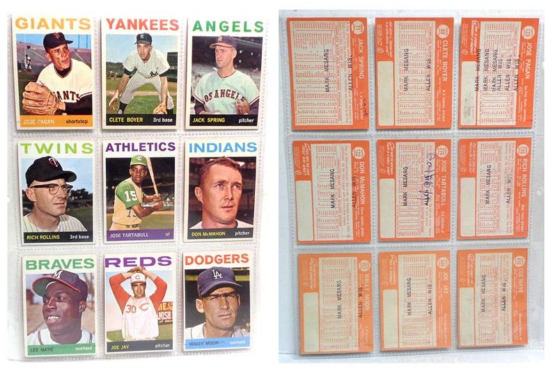 1964-topps-baseball-cards-lot-of-9